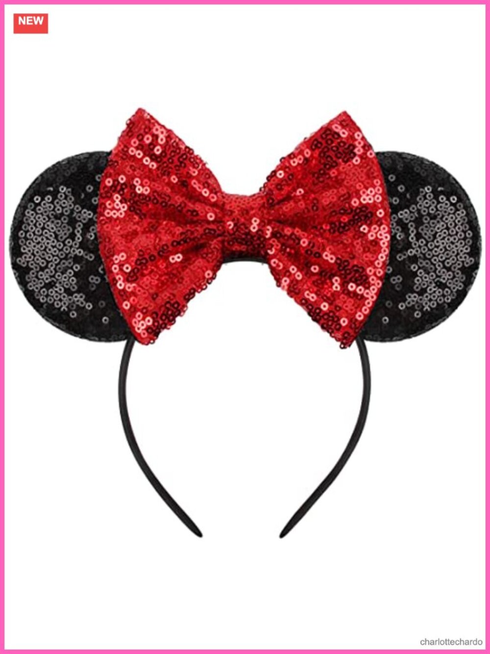 Sequin Mouse Ears Headbands Shiny Bow Cosplay Costume Party Hair Accessory